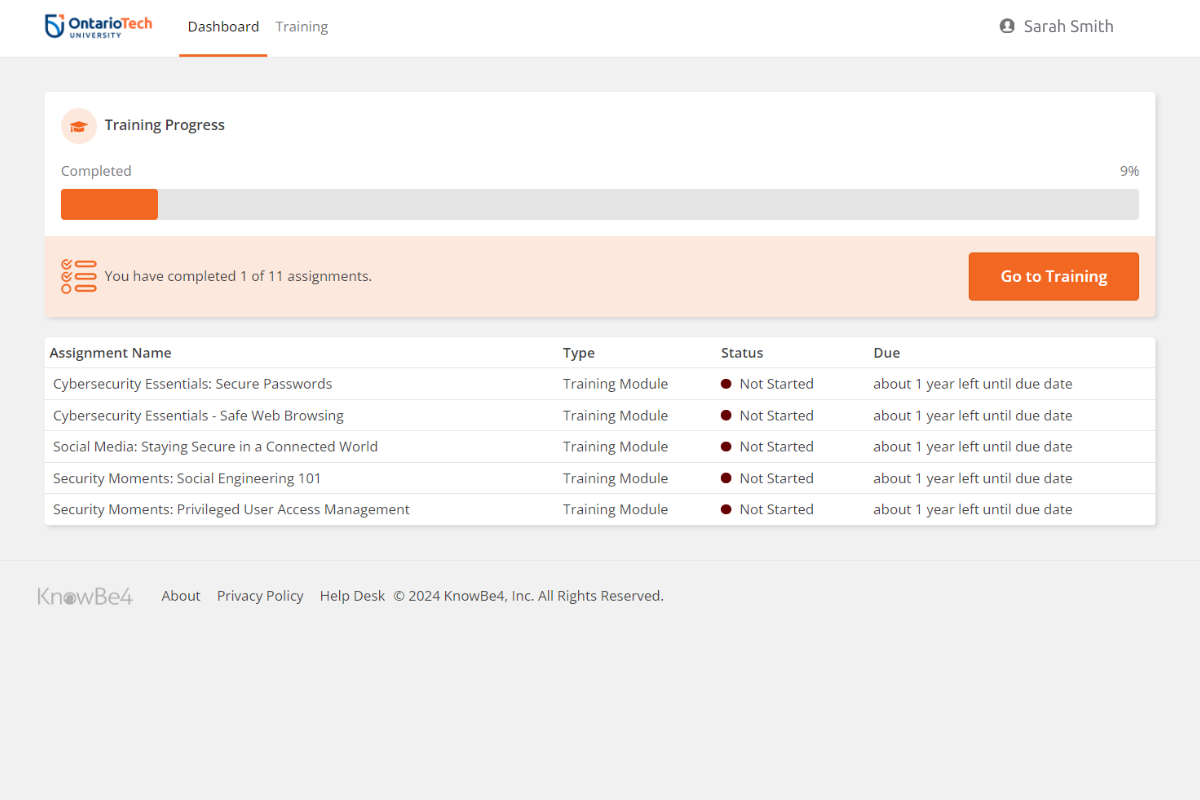 Full assignments list screenshot